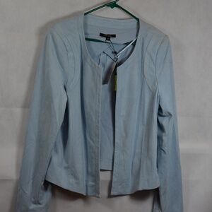 Soft Blue Faux Shammy-like Bolero Style Jacket Sz 14 Comma NWT